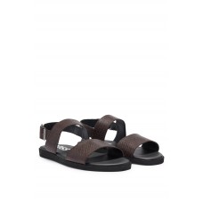 Hugo Boss Leather sandals with embossed logo and buckle closure 50500251-201 Dark Brown