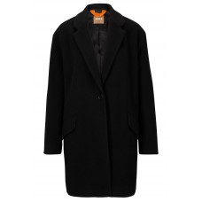 Hugo Boss Formal coat in boiled fabric with virgin wool 50500529-001 Black