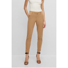 Hugo Boss Slim-fit cropped trousers in performance-stretch jersey 50501701-260 Beige