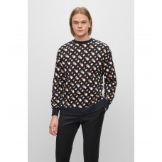 Hugo Boss Relaxed-fit monogram sweatshirt in French terry 50502139-960 Patterned