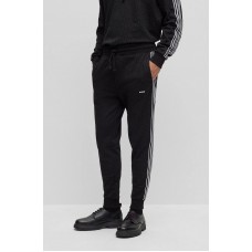 Hugo Boss Cotton-terry tracksuit bottoms with doodle motif 50502684-010 Black