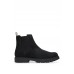 Hugo Boss Chelsea boots in suede with signature-stripe tape 50503675-001 Black