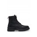 Hugo Boss Grained-leather half boots with signature pull loop 50503862-001 Black