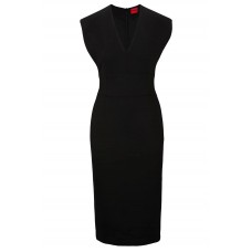 Hugo Boss Regular-fit dress with V neckline and zip closure 50507740-001 Black