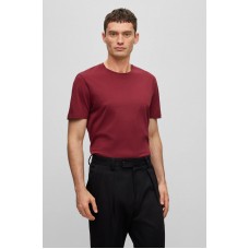 Hugo Boss Slim-fit short-sleeved T-shirt in mercerized cotton 50468395 Dark Red