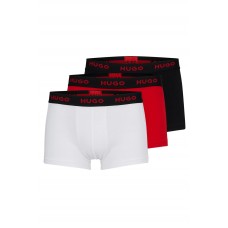 Hugo Boss Three-pack of logo-waistband trunks in stretch cotton 50469766 Red