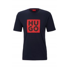 Hugo Boss Organic-cotton T-shirt with logo print 50473891 Dark Blue