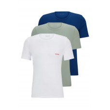 Hugo Boss Triple-pack of cotton underwear T-shirts with logo print 50480088 Light Green