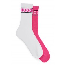 Hugo Boss Two-pack of socks with logo and stripe 50480359 Dark pink