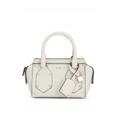 Hugo Boss Grained-leather mini tote bag with padlock and tag 50485492 White