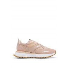 Hugo Boss Mixed-material lace-up trainers with leather facings 50486379 Light Beige