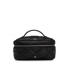 Hugo Boss Quilted cosmetics case in faux leather 50487402 Black