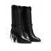 Hugo Boss Calf-length boots in leather with pyramid heel 50488713 Black
