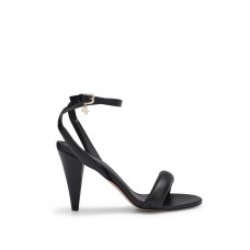 Hugo Boss Nappa-leather sandals with logo charm 50488724 Black