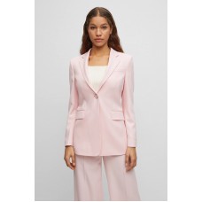 Hugo Boss Longline slim-fit jacket in wool-blend twill 50490708 Pink