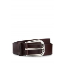 Hugo Boss Pin-buckle belt in leather with logo buckle 50491812 Dark Brown