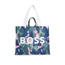 Hugo Boss Structured-canvas tote bag with seasonal print and logo 50492653 Patterned