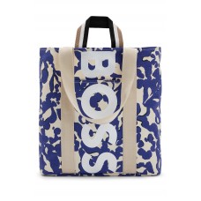 Hugo Boss Structured-canvas tote bag with seasonal print and logo 50492671 Patterned