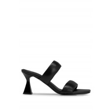 Hugo Boss Nappa-leather sandals with flared heel 50493011 Black