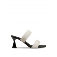 Hugo Boss Nappa-leather sandals with flared heel 50493011 White