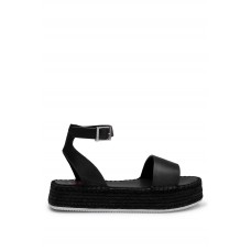 Hugo Boss Platform-sole sandals with leather straps and branding 50493066 Black