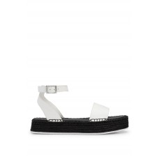 Hugo Boss Platform-sole sandals with leather straps and branding 50493066 White