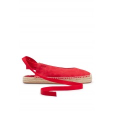 Hugo Boss Goat-suede ballerina espadrilles with ankle ties 50493121 Light Red