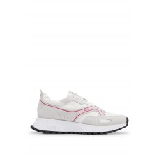 Hugo Boss Mixed-material trainers with suede trims 50493256 White