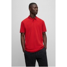 Hugo Boss Cotton-piqué polo shirt with contrast details 50493963 Red