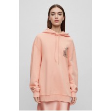 Hugo Boss Cotton-terry hoodie with seasonal motifs 50495069 Light Orange