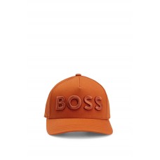 Hugo Boss Cotton-twill cap with embroidered logo and adjustable strap 50495132 Dark Orange