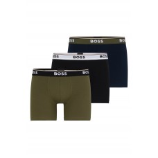 Hugo Boss Three-pack of stretch-cotton boxer briefs with logos 50495425 Patterned