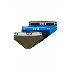 Hugo Boss Three-pack of logo-waistband briefs in stretch cotton 50495435 Patterned