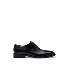 Hugo Boss Italian-made leather Oxford shoes with branding 50495997 Black