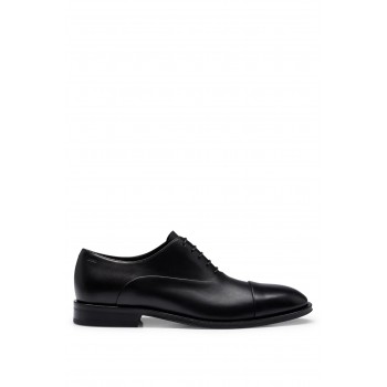 Hugo Boss Italian-made leather Oxford shoes with branding 50495997 Black