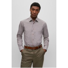 Hugo Boss Regular-fit shirt in patterned stretch cotton 50496186 Red