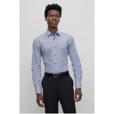 Hugo Boss Slim-fit shirt with stretch 50496241 Light Blue