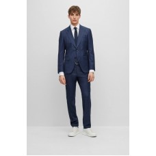Hugo Boss Slim-fit suit in patterned stretch wool 50497205 Dark Blue