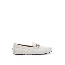 Hugo Boss Driver moccasins in suede with cord and hardware details 50497209 White