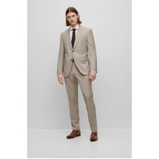 Hugo Boss Regular-fit suit in virgin wool with full lining 50497216 Beige