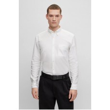 Hugo Boss Slim-fit button-down shirt in Oxford cotton 50497391 White