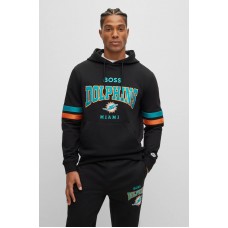 Hugo Boss BOSS x NFL cotton-terry hoodie with collaborative branding 50497505 Dolphins