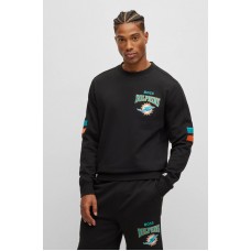 Hugo Boss BOSS x NFL cotton-terry sweatshirt with collaborative branding 50497519 Dolphins