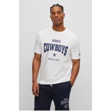 Hugo Boss BOSS x NFL stretch-cotton T-shirt with collaborative branding 50497522 Cowboys