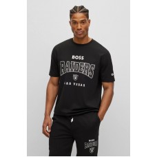 Hugo Boss BOSS x NFL stretch-cotton T-shirt with collaborative branding 50497522 Raiders