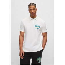 Hugo Boss BOSS x NFL cotton-piqué polo shirt with collaborative branding 50497524 Dolphins