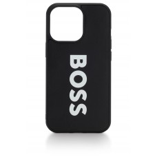 Hugo Boss Leather-covered iPhone 13 Pro case with contrast logo 50497564 Black