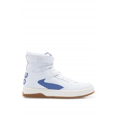 Hugo Boss Basketball-inspired high-top trainers with leather and mesh 50498483 White