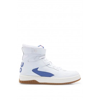 Hugo Boss Basketball-inspired high-top trainers with leather and mesh 50498483 White