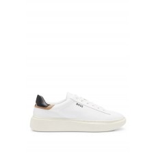 Hugo Boss Leather low-top trainers with branded backtab 50498568 White